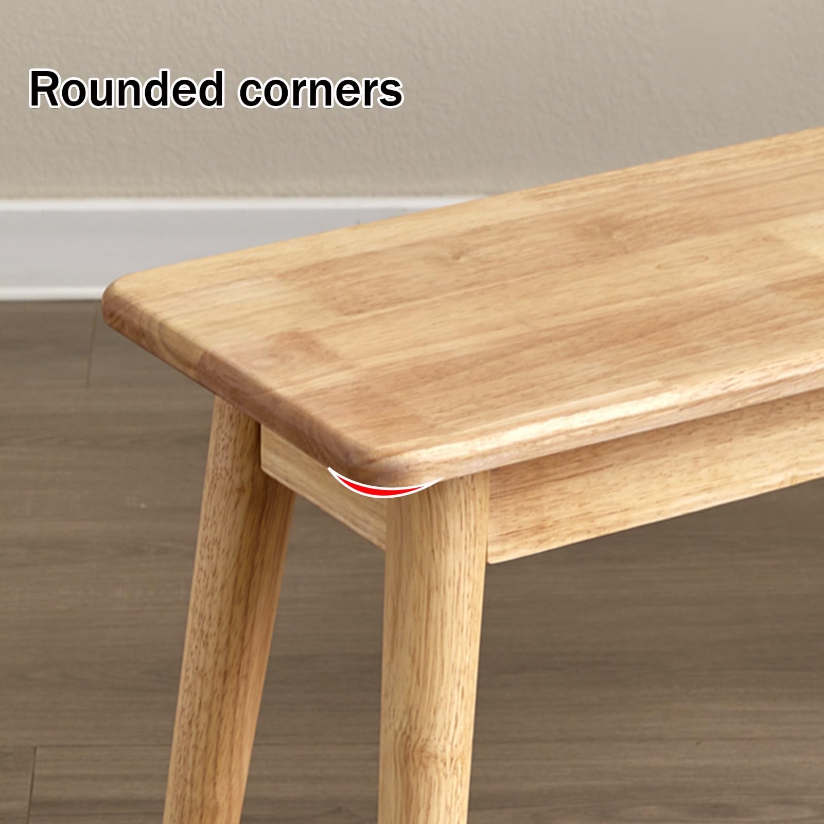 Banc de Salle à Manger, Banc en Bois, Banc de Cuisine avec Coins arrondis, Bois Massif Banc de Cuisine, stabilité structurelle, Banc Salle(120cm/47.2in)