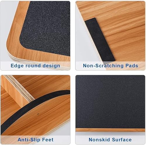 Miniatura 3 de StrongTek Professional Wooden Balance Board, Rocker Board, Wood Standing Desk Accessory, Balancing Board for Under Desk, Anti Slip Roller, Core