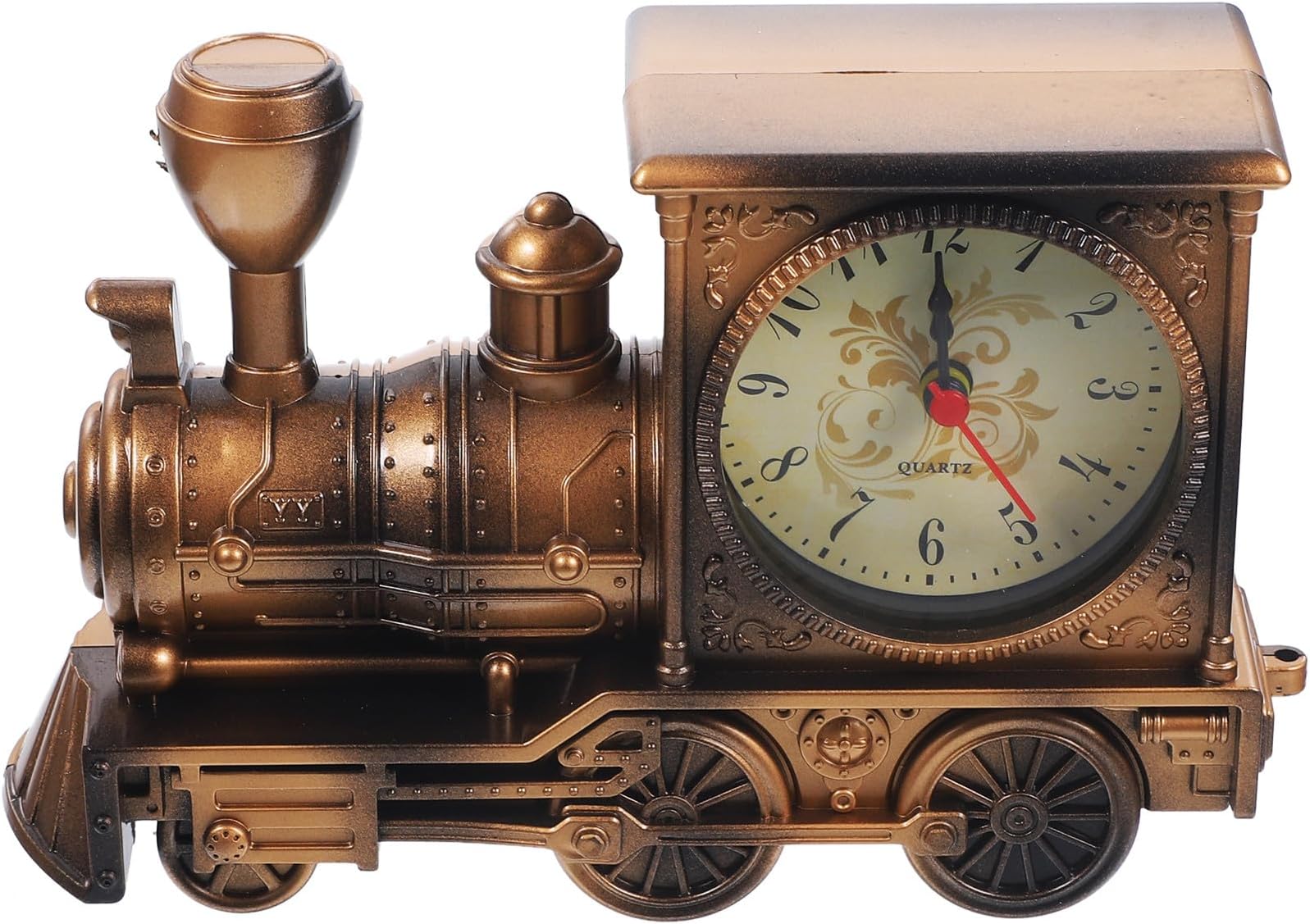 NUOBESTY Creative Railway Engine Alarm Clock for, Antique Copper Desktop Ornament, Funny Silent Alarm Clock Suitable for Bedroom and Living Room Decor