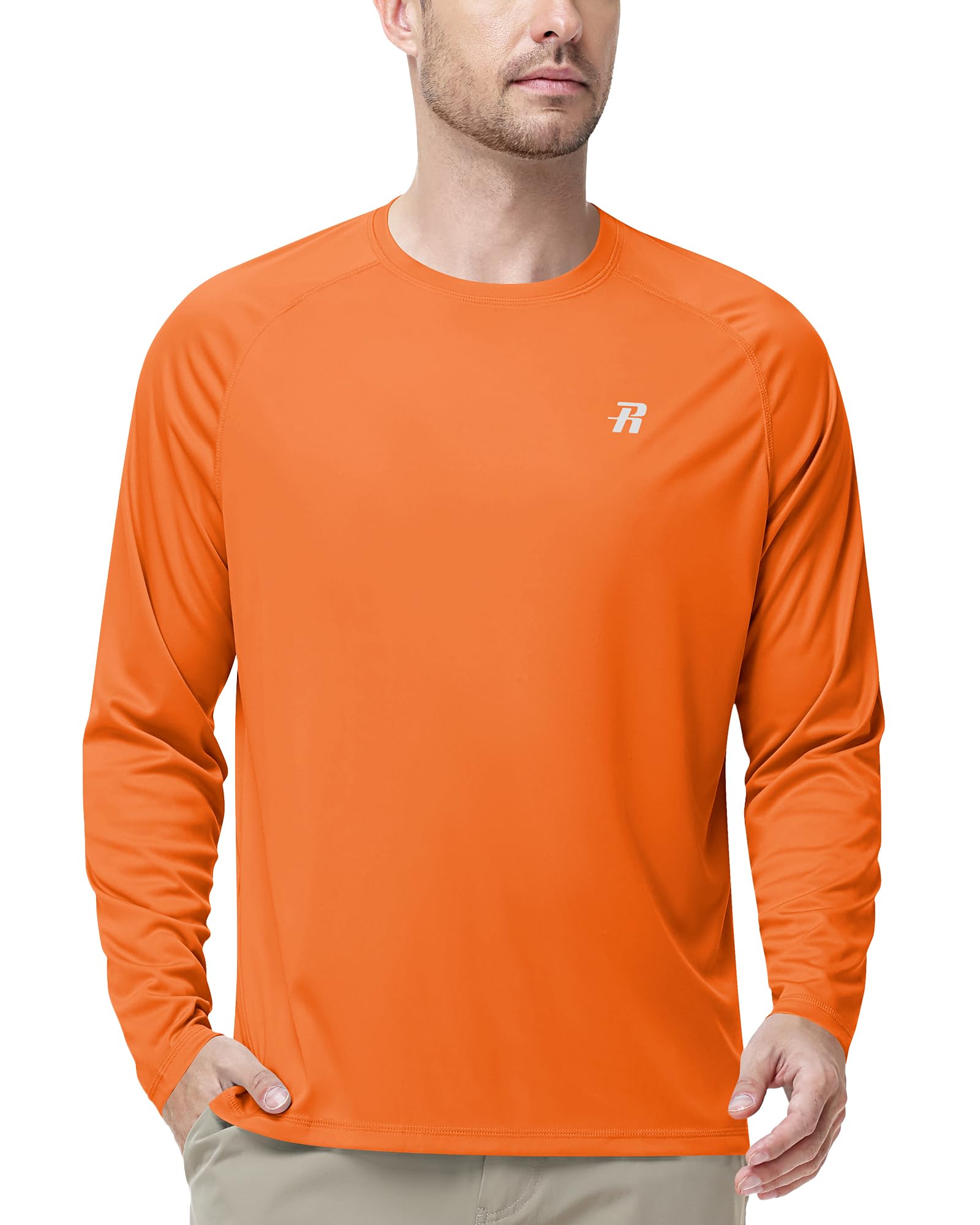 Runhit UV Shirt Herren Langarm UPF 50+ Sonnenschutz Schwimmshirt Atmungsaktives Schnelltrocknendes Rashguard für Surfen Angeln Wandern Outdoor