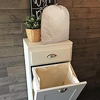 Vista 5 de Urban Villa Bolsa de lavandería 1 paquete de bolsa de lavandería extra grande de lona resistente, bolsas de lavandería de algodón natural, multiuso