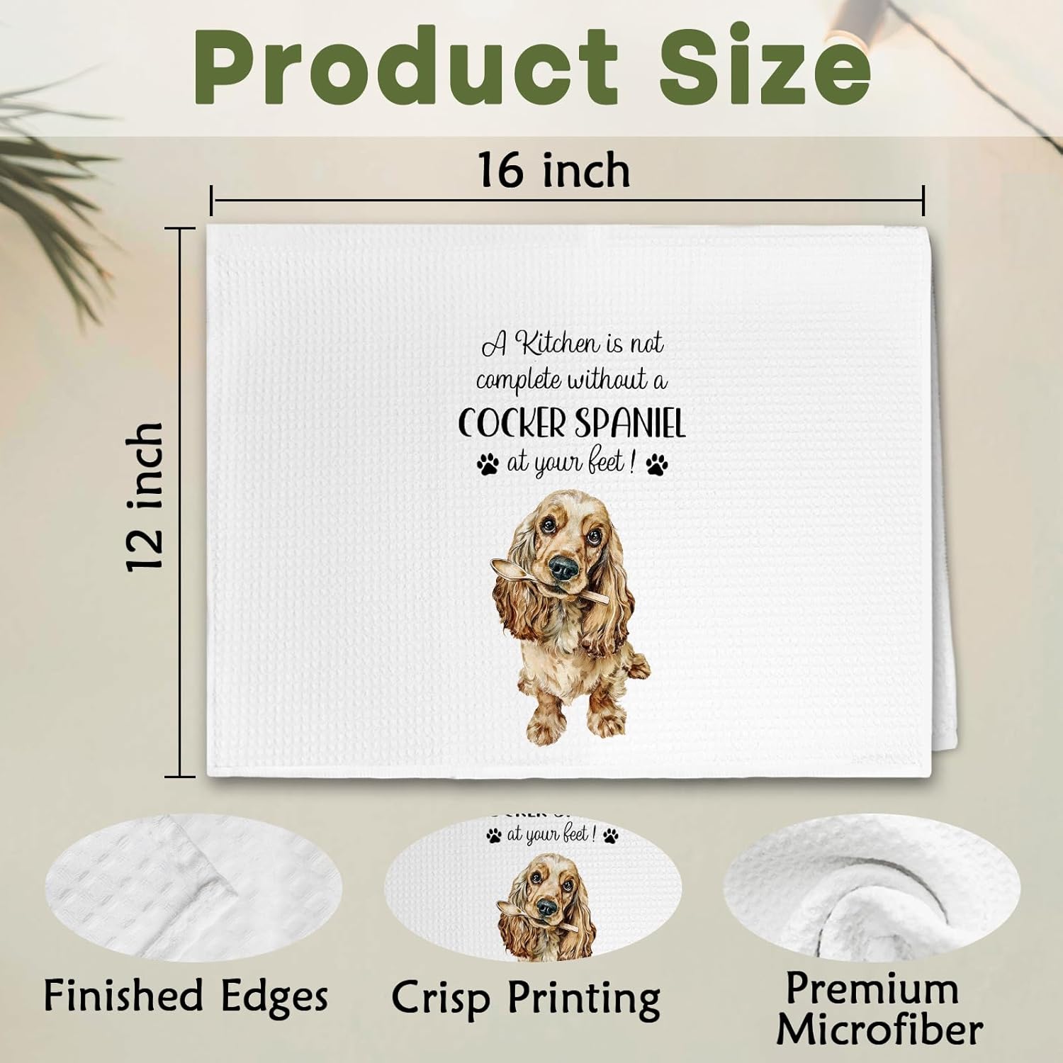 Funny Cocker Spaniel Dog Mom Owner Decorative Kitchen Towels Gifts for Women Men Dog Lovers, Cocker Spaniel Dogs Hand Tea Dish Towels Ornament Accessories for Kitchen Decor, 16x24 Inch - Image 7