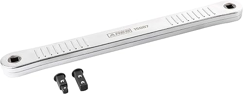 ARES 15007 - Llave de extensión desplazada - Incluye adaptadores de accionamiento cuadrado de 14 y 38 pulgadas - Arco oscilante de 0 grados para