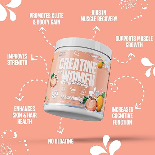 Miniatura 2 de Nutrex Research Creatina para mujer Booty & Beauty  Peach Manago  0.18 oz de creatina, 0.07 oz de colágeno, BCAA y ácido hialurónico para glúteos,
