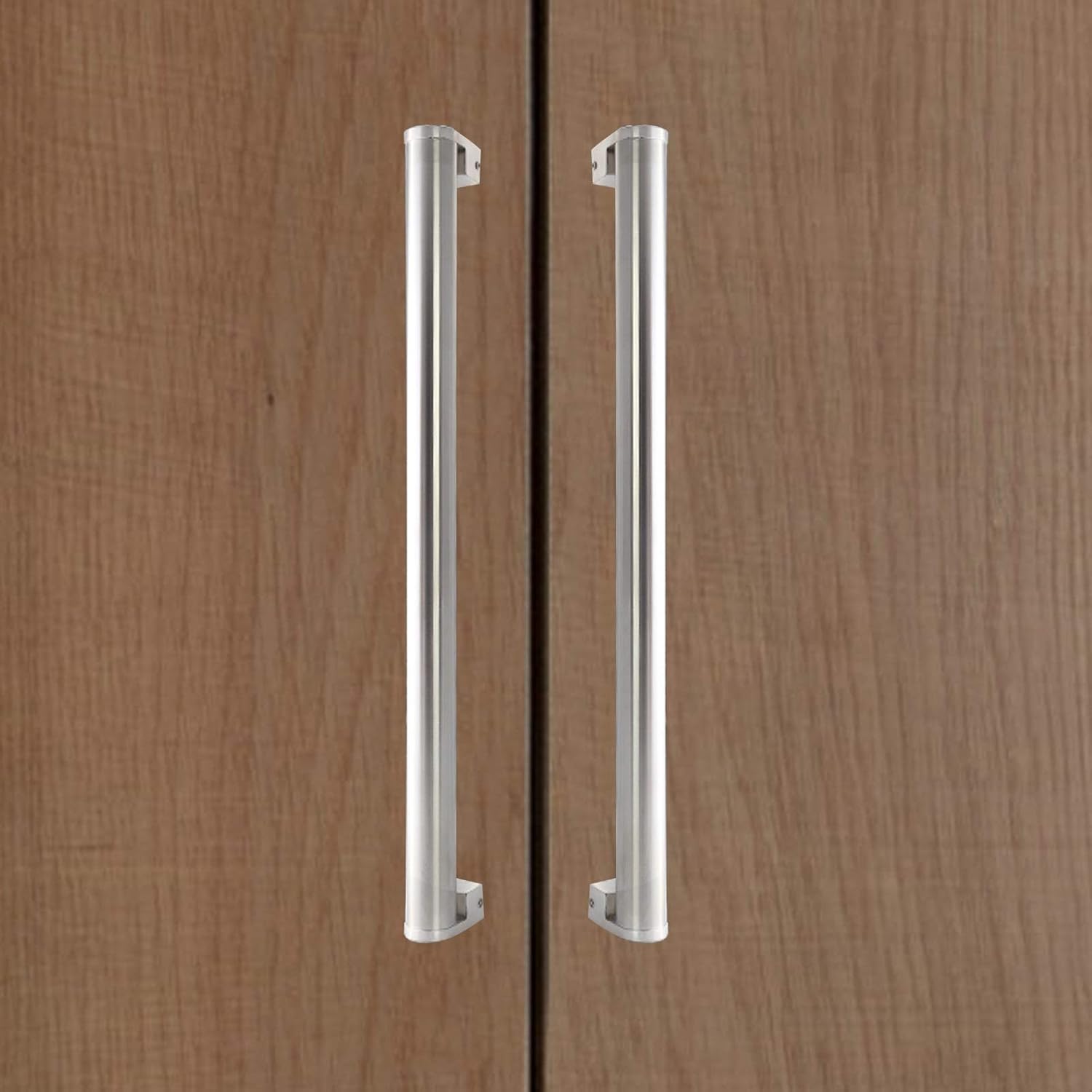 ステンレススチールドアハンドルラウンドチューブ、アップグレード版ガラスドアハンドルプル、ホーム/ショップ/ガレージ/オフィス用 -