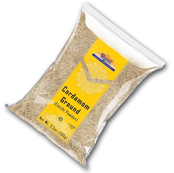 Rani Cardamom (Elachi) Ground, Powder Indian Spice 3.5oz (100g) ~ All Natural | No Color Added | Gluten Friendly | Vegan | NON-GMO | Kosher | No Salt or Fillers