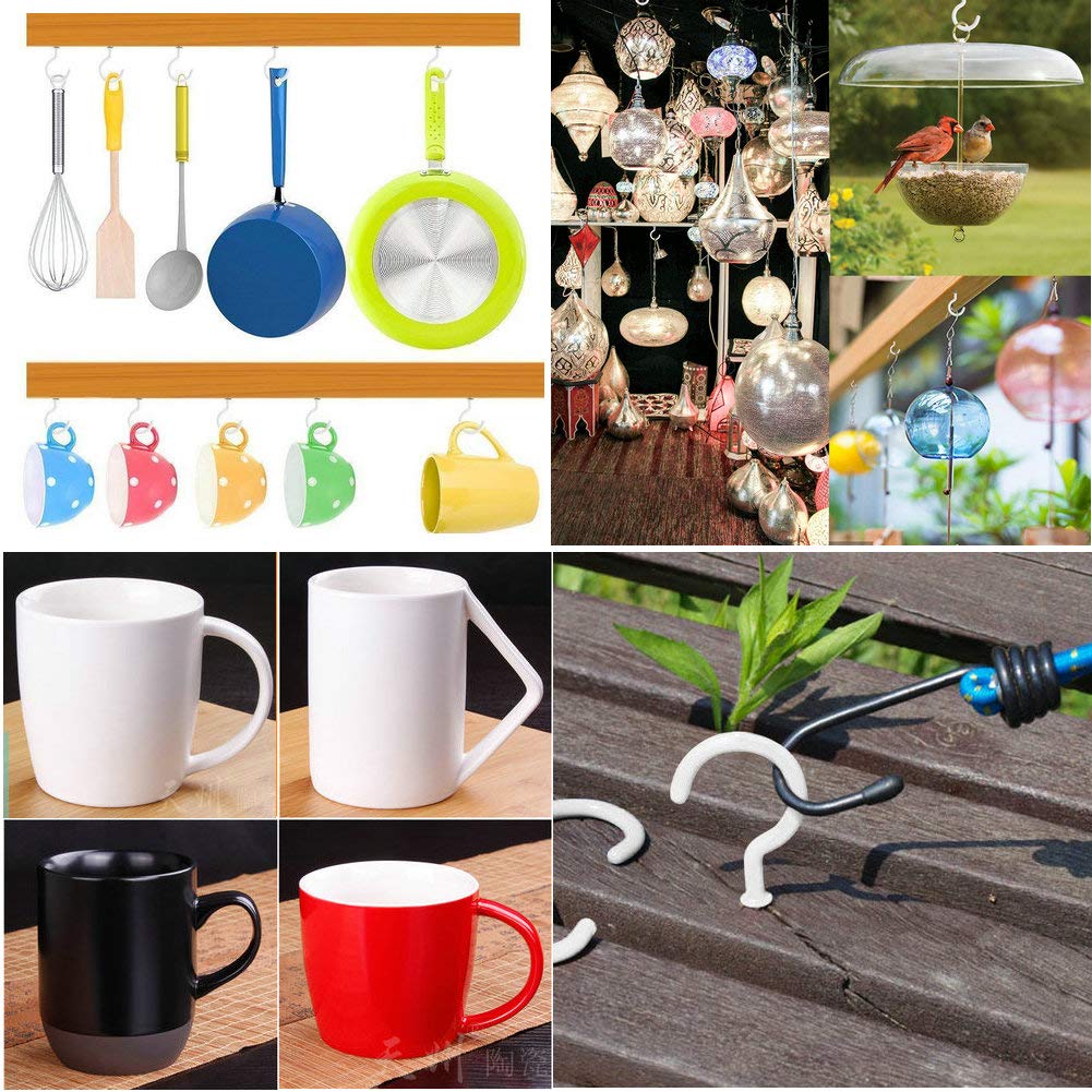 Best Deal Product 20 Pack 2.9 inch Cup Hooks Metal Ceiling Hooks,Household Screw-in Utility Storage Hook for The Storage of Kitchens,Bedrooms,Living Room Cups and Clothing,and Outdoor Hanging Lamps,Mug Etc.(White, 2in)