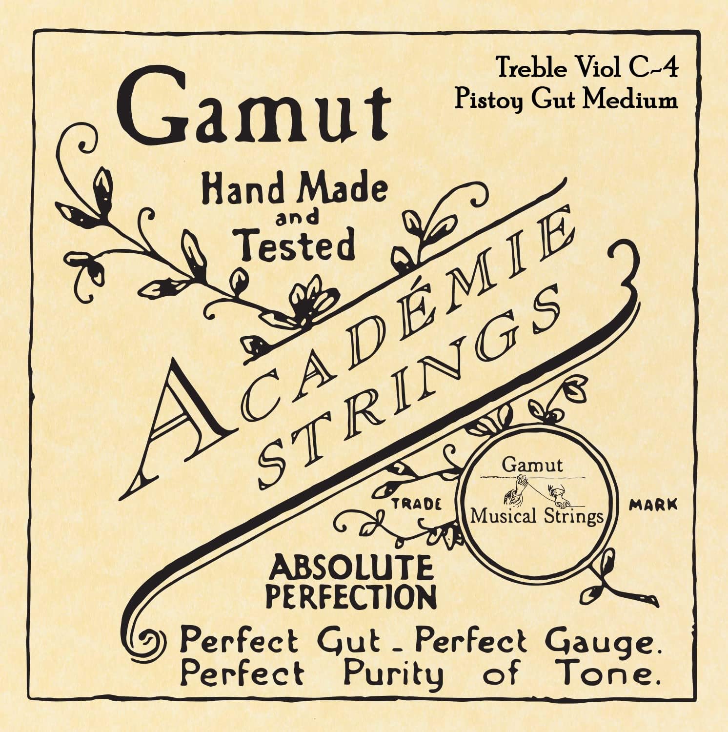 Academie Treble Viol C-4 Pistoy Gut Medium Gauge