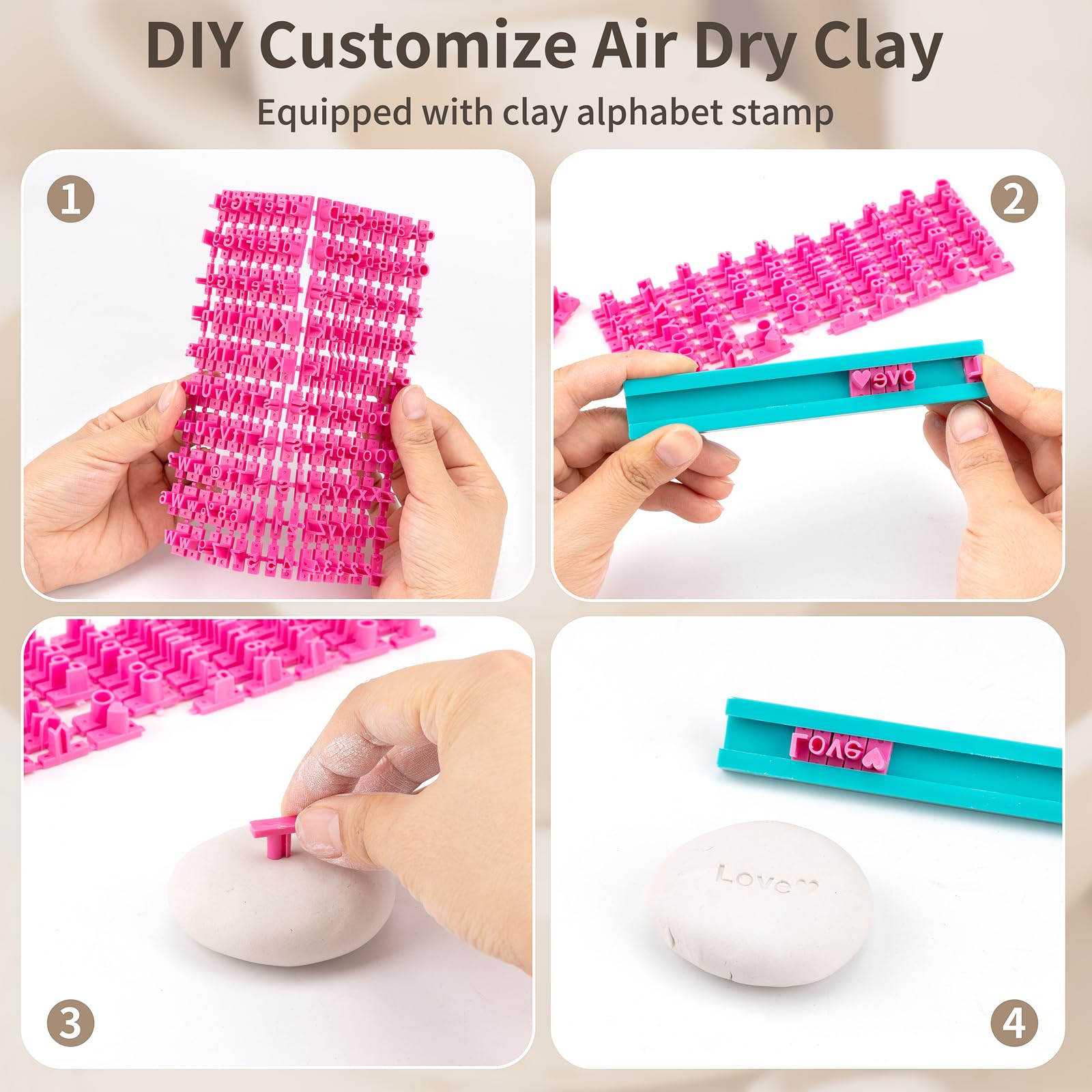 JelyArt Töpferset für Anfänger Lufttrocknender Ton Selbsttrocknender Ton für zuhause - Lufttrocknend DIY Set für Erwachsene Keramik Kreativset Tonset ohne Brennen Geschenke Bastelset (Clay Set)