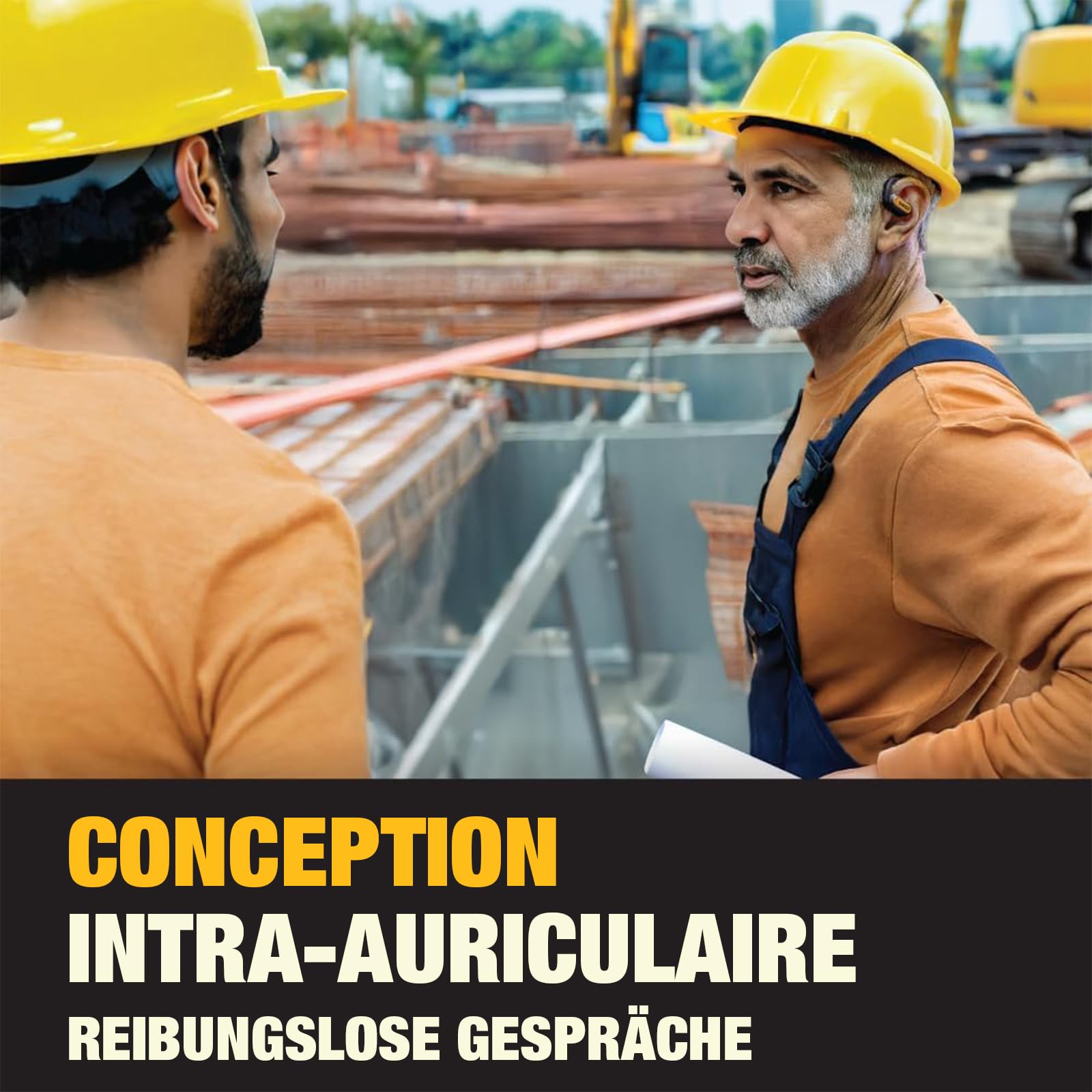 DEWALT Jobsite Écouteurs Ouverts très résistants Bluetooth 5.3 sans Fil avec 44 Heures d'autonomie, Son de qualité supérieure, véritable Conduction d'air sans Fil, écouteurs Ouverts avec Crochets