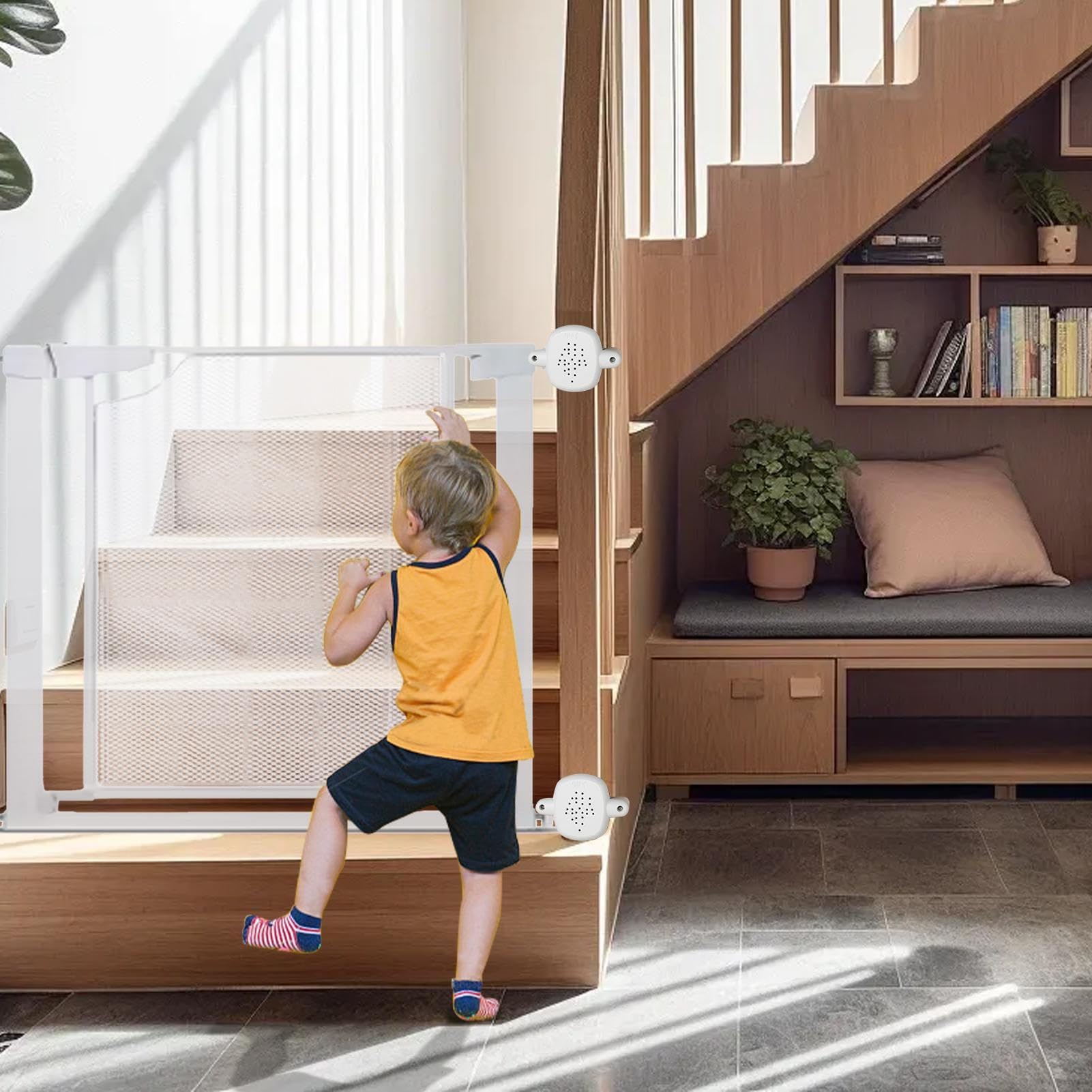 Kit de protección de barandilla de escalera de seguridad para niños, 2 piezas ajustables para escaleras, seguridad en el hogar para niños pequeños, fácil instalación, solución de seguridad