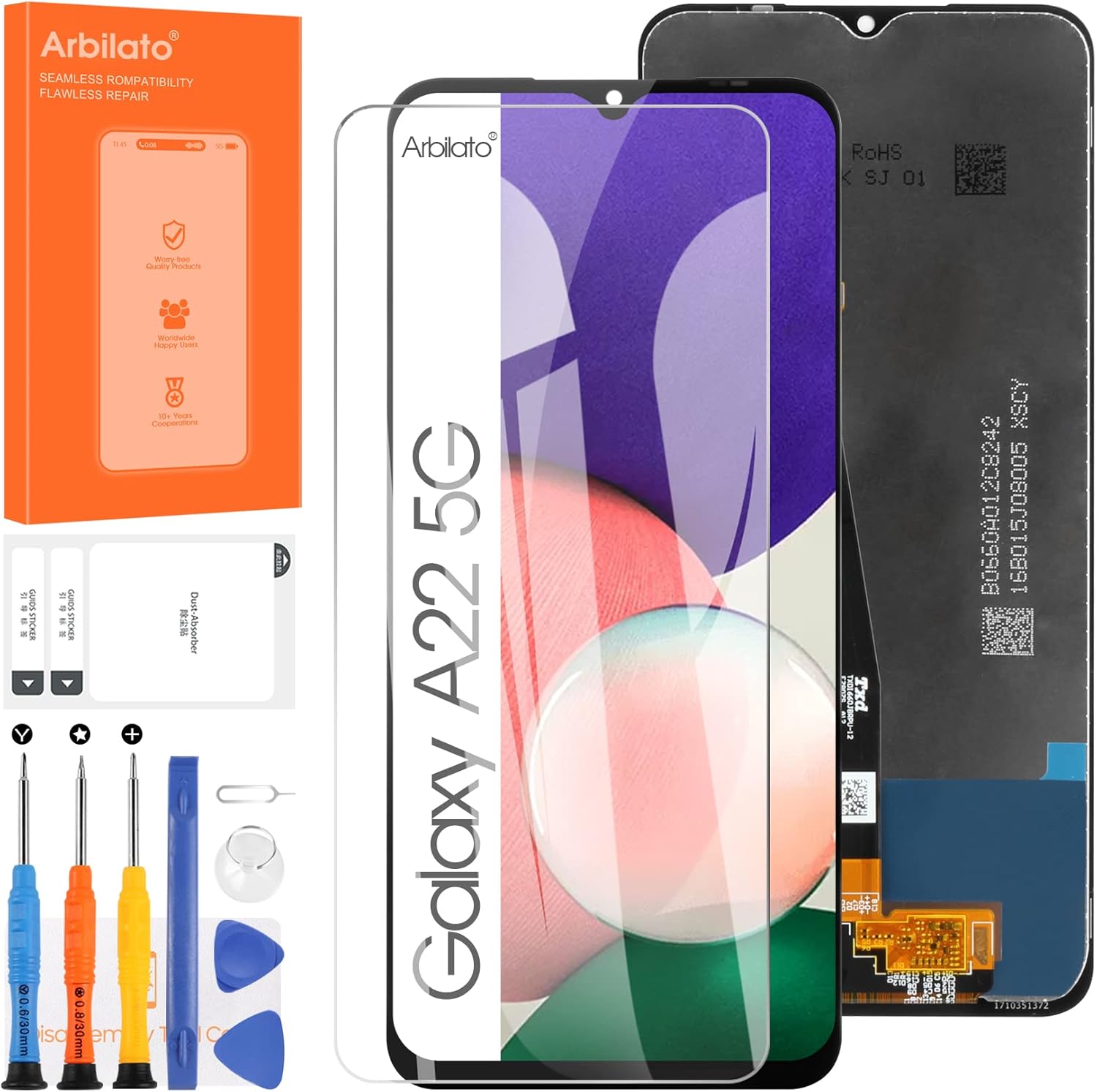 Screen for Samsung Galaxy A22 5G Screen Replacement for Samsung A226 LCD Screen SM-A226B,SM-A226L Touch Display Digitizer Assembly Repair Parts（Black）
