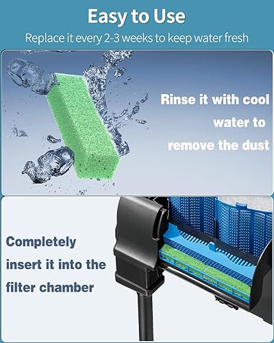 Miniatura 6 de Pawfly 12 almohadillas de filtro de eliminación de fosfato para Aqueon QuietFlow LED PRO filtro de energía de acuario modelo 20 y 75 mini esponja