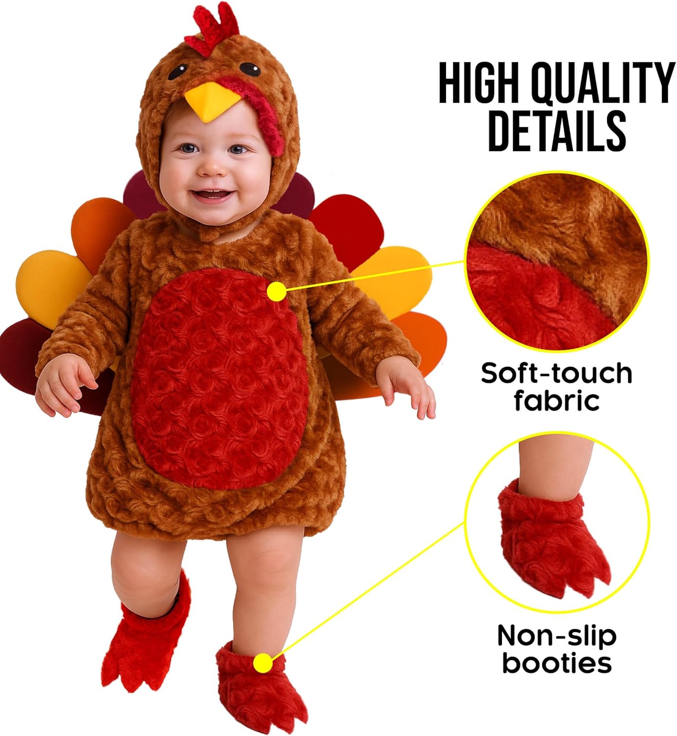 Morph Baby Turkey Costume Toddler Thanksgiving Turkey Costume for Kids Toddler Christmas Costumes for Girls Boys - Image 3