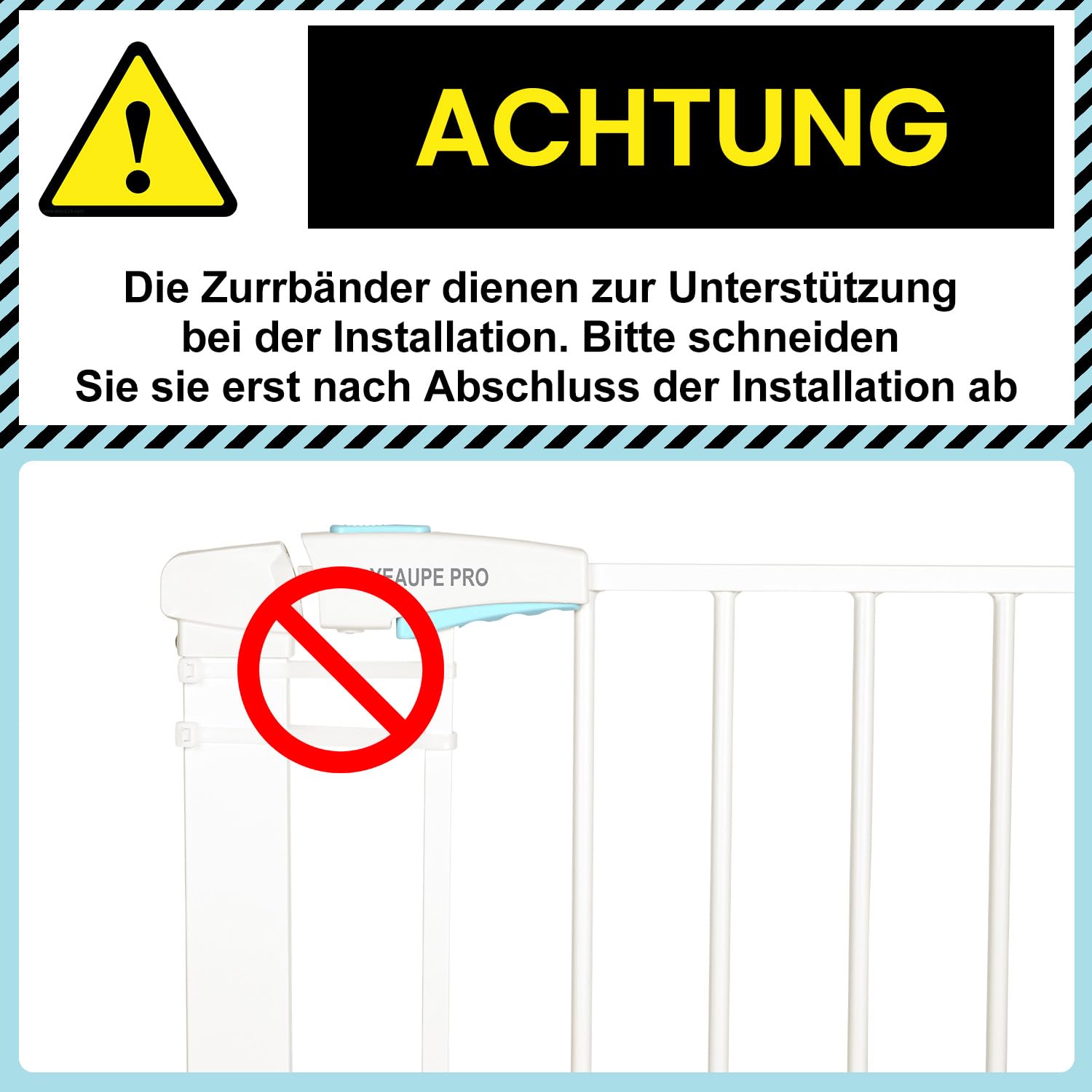 YEAUPE PRO Türschutzgitter Ohne Bohren 68-73 cm Babygitter Treppenschutzgitter beidseitig zu öffnen Selbstschließend Weiß