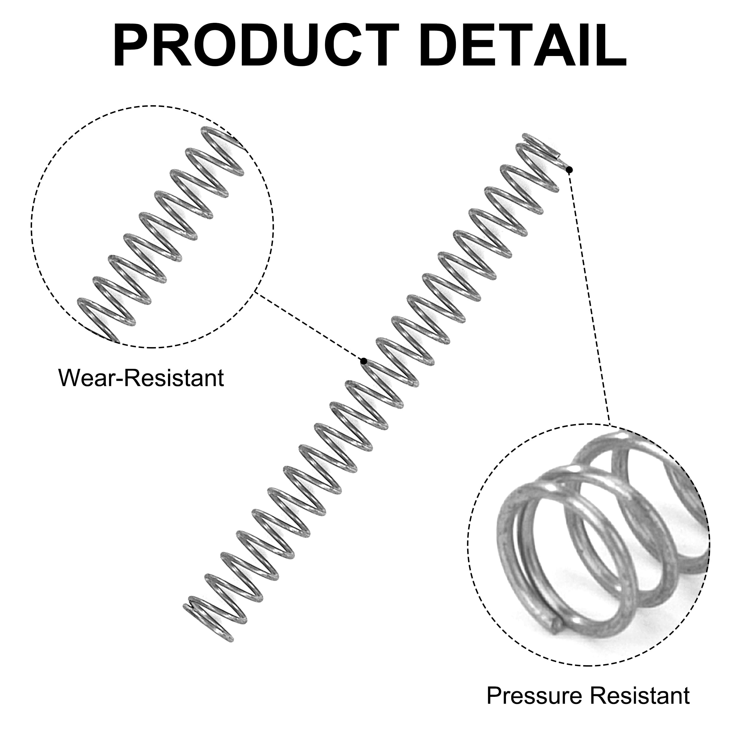 Ressort de Compression 45mm Ressorts Compression en Acier Inoxydable Diamètre du Fil 0,5mm Diamètre Extérieur 5mm Force du ressort 0,81KG 20 Pièces