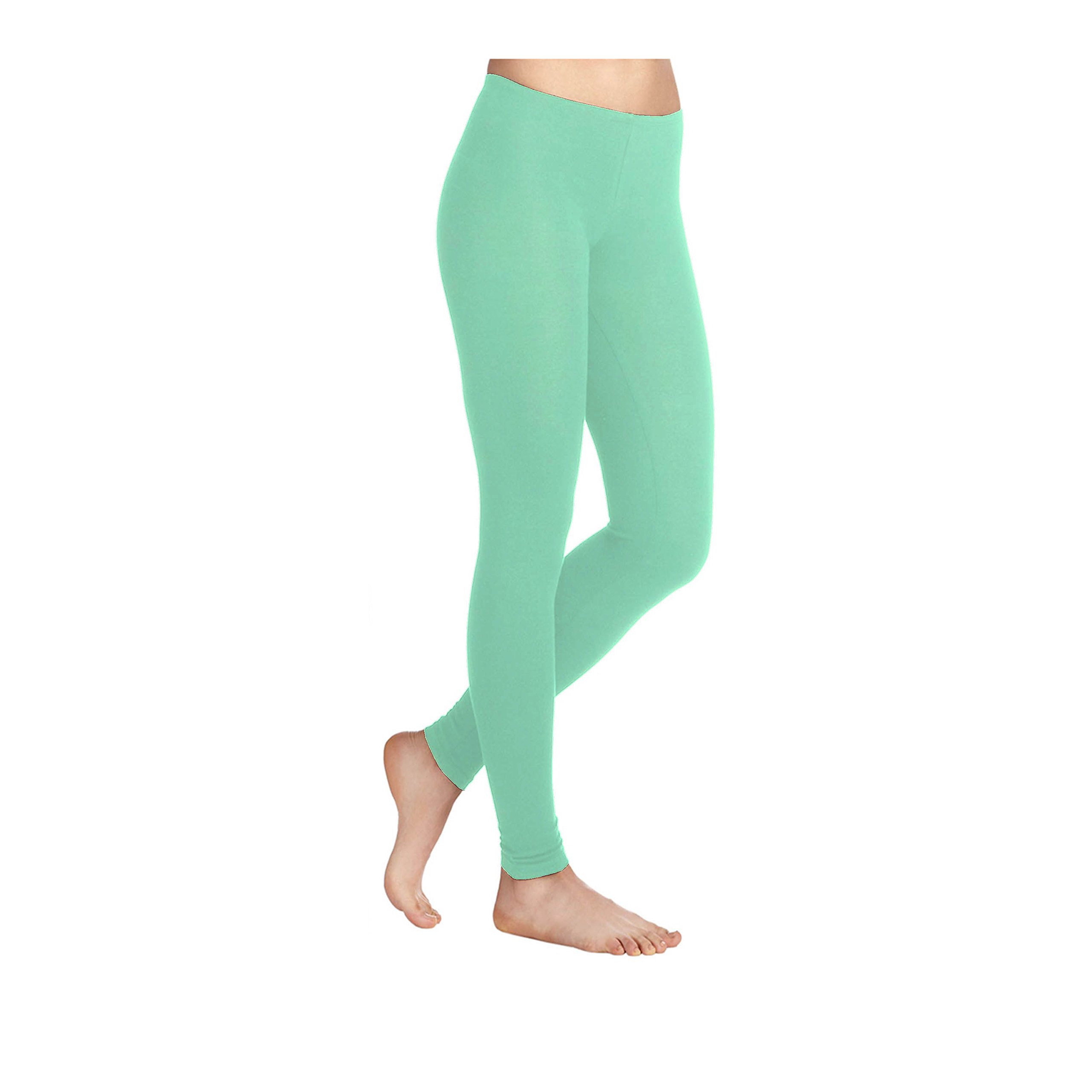 Missloved Plain Stretchy Viscose Lycra Leggings - XL to fit UK 16-18 - Mint