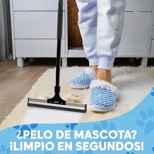Foto 2 de 8 de Quitapelos de Mascotas, Escoba con Palo Extensible para Alfombras y Muebles