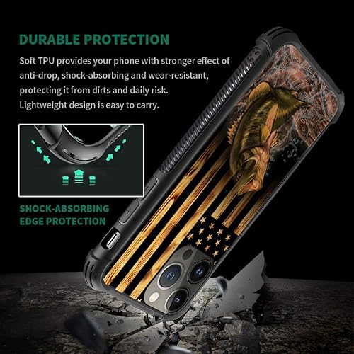 Miniatura 3 de DJSOK Funda compatible con iPhone 15 Plus, funda de madera con bandera estadounidense para iPhone 15 Plus, fundas para hombres y mujeres, fanáticos,