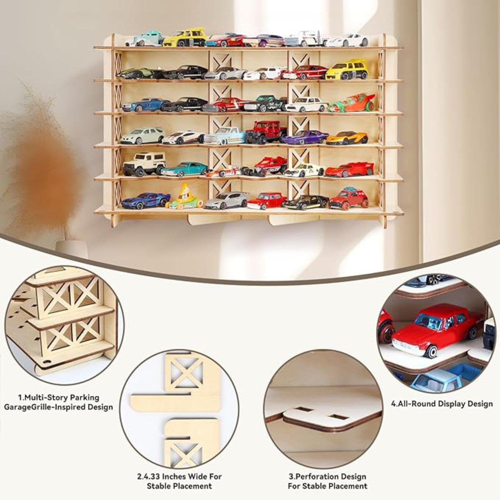 Vetrina Da Parete in Legno per Miniature: Supporto Versatile per Esporre Giocattoli.