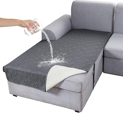 Miniatura 44 de Genina Funda de sofá 100% impermeable para sofá de 3 cojines, fundas de sofá antideslizantes lavables para sofá modular en forma de L, protector de