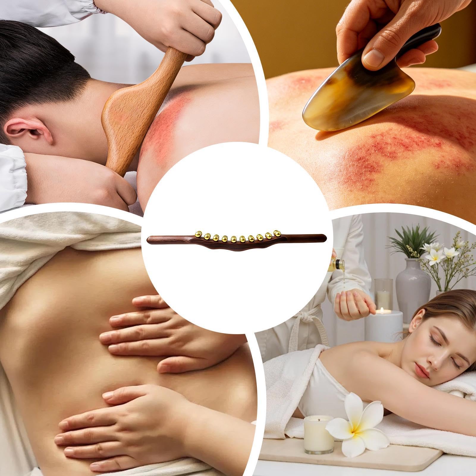 Bastone Massaggiatore Schiena Attrezzo Rilassante Portatile A Doppia Di 20 | Bastone massaggiante yoga Per Schiena Collo Spalle Gambe Cosce Polpacci Corpo