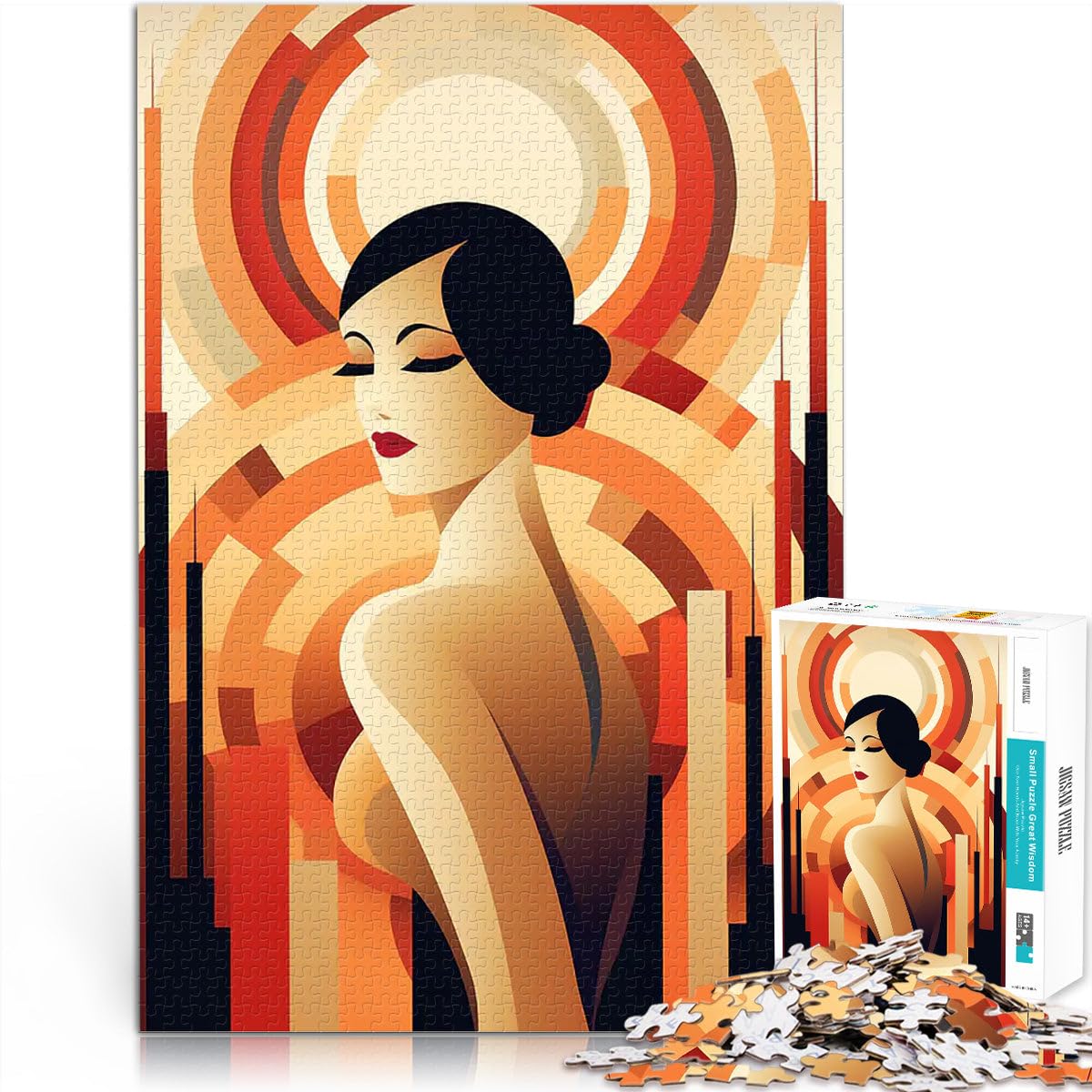 Puzzle for Adults 1000 Pieces Art Deco Woman lustige Spiele für die ganze Familie Künstlersammlung, Bildende Kunst38x26cm — image 1