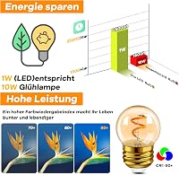Hcnew G40 E27 LED Edison izzó meleg fehér 2200K dekoratív 2db 3