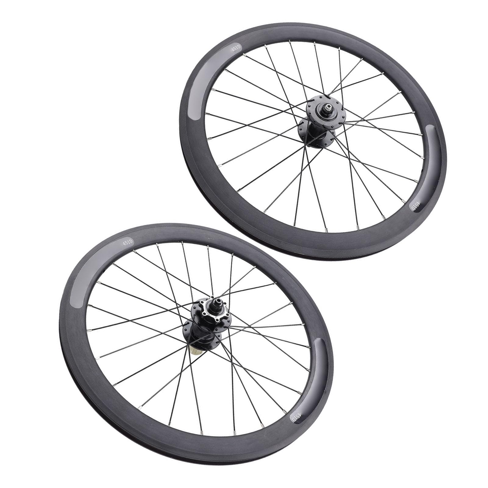 Paire de Roues de Vélo Pliant de 20 Pouces, Jante en Alliage D'aluminium Double Couche, Roues Avant et Arrière 24H avec Moyeux à Bride Haute 90 Clics et Roulements à Cartouche