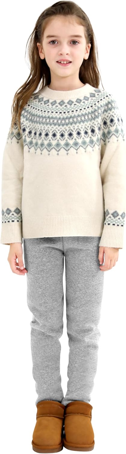 Resinta 4 Pack Girls Winter Warm Fleece Lined Leggings Thick Thermal Tights Pants Soft Stretchy Leggings - Image 2