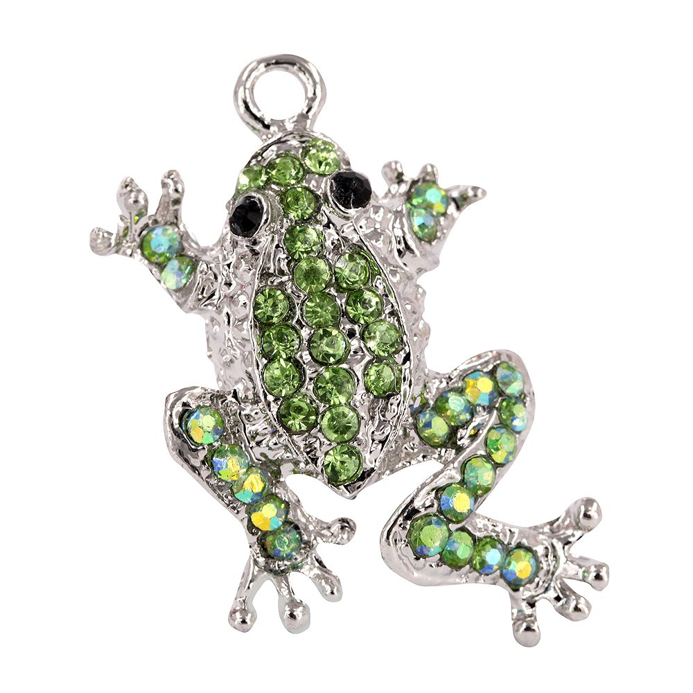 Creative DIY Green Leap Frog Charms Pendants Wholesale (Set of 3) MH425