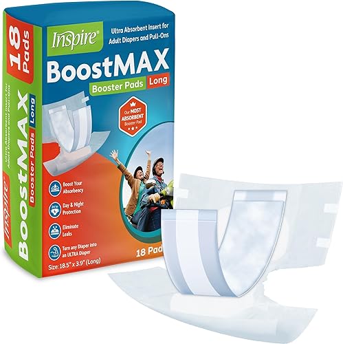 Inspire Almohadillas de refuerzo de incontinencia súper absorbentes extra largas  Almohadilla de incontinencia para mujeres y hombres  Insertos de