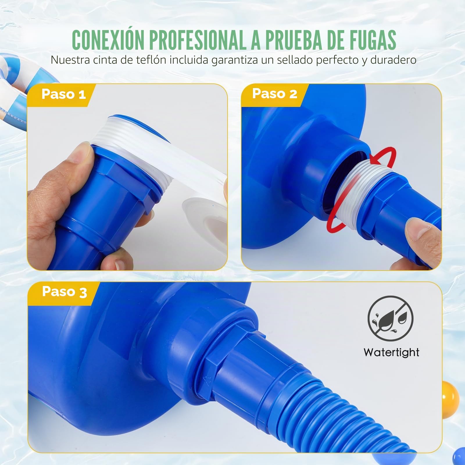 Orealla Kit Skimmer Recolector de Espuma para Piscina – con Gran Cesta, Boca de Entrada y Válvula de Retorno – ABS Azul Resistente para Piscinas Enterradas/Elevadas