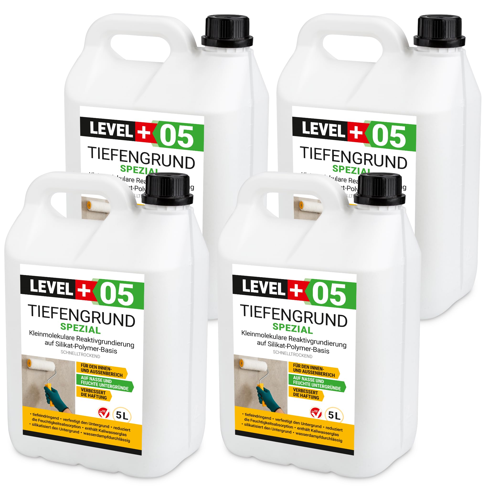 05 Tiefengrund Spezial 20L, Reaktivgrundierung auf Silikat Polymer Basis, Schnell trocknender Tiefgrund mit Kaliwasserglas, Untergrundverstärkung, Unter Abdichtungssysteme Innen und Aussen