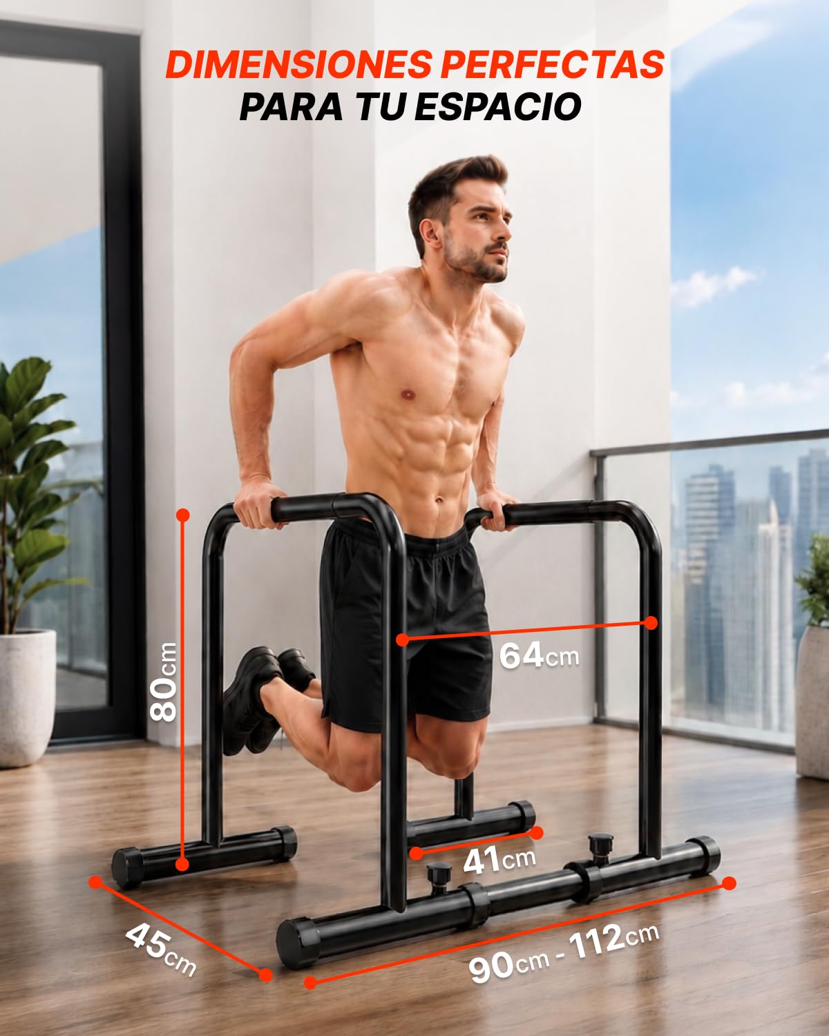 ManiBoom Barras Paralelas Calistenia Ancho y Altura AJUSTABLE Carga 150kg - Barra Fondos Agarre ERGONOMICO para gimnasia en Casa - Dip Bar Calisthenics - Pull up Station - Bars Paralletes