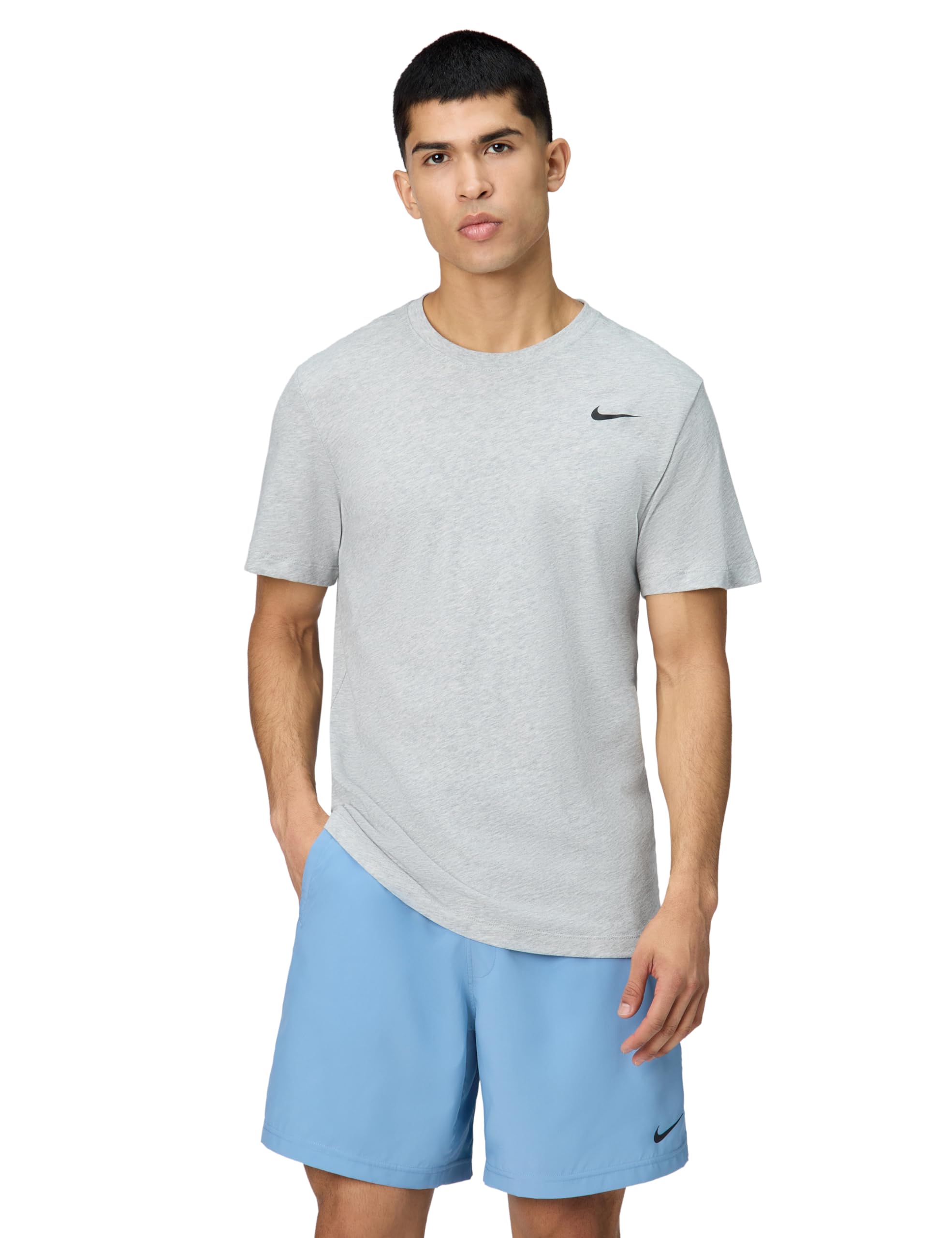 NIKE AR6029-063 M NK DF TEE DFC CREW SOLID T-shirt Men's DK GREY HEATHER/BLACK Size M
