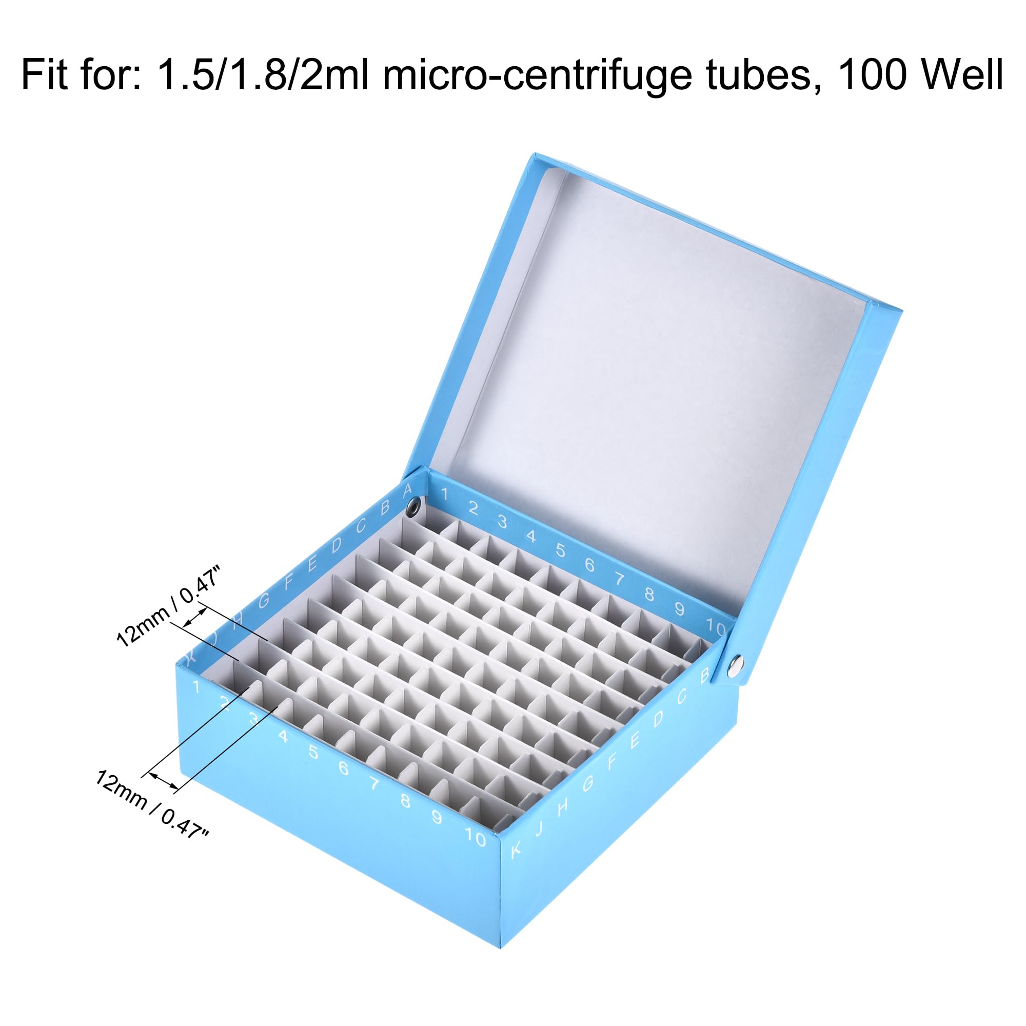 QUARKZMAN Zentrifugenröhrchen Gefrierlagerbox 100 Plätze Wasserdichter Karton Kryogenischer Halter für 1,5/1,8/2ml Mikrozentrifugenröhrchen Proben, 6in1 Set