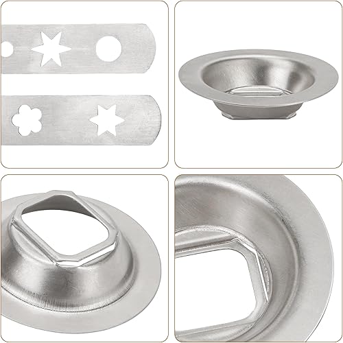 Miniatura 5 de Accesorio para hacer galletas - Moldes de galletas de acero inoxidable con 4 y 5 diseños de patrones, anillo de 2.106 in, compatible con máquinas de