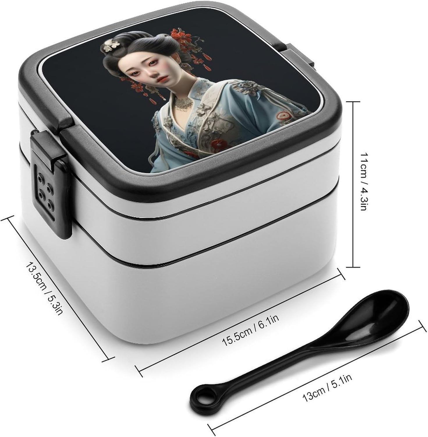 Adults Lunch Box Adult Bento Box Stackable Bento Box BPA-Free Asian Classical Woman Lunch Box Food Container Ideal for Meal Prep, Work, And On The Go