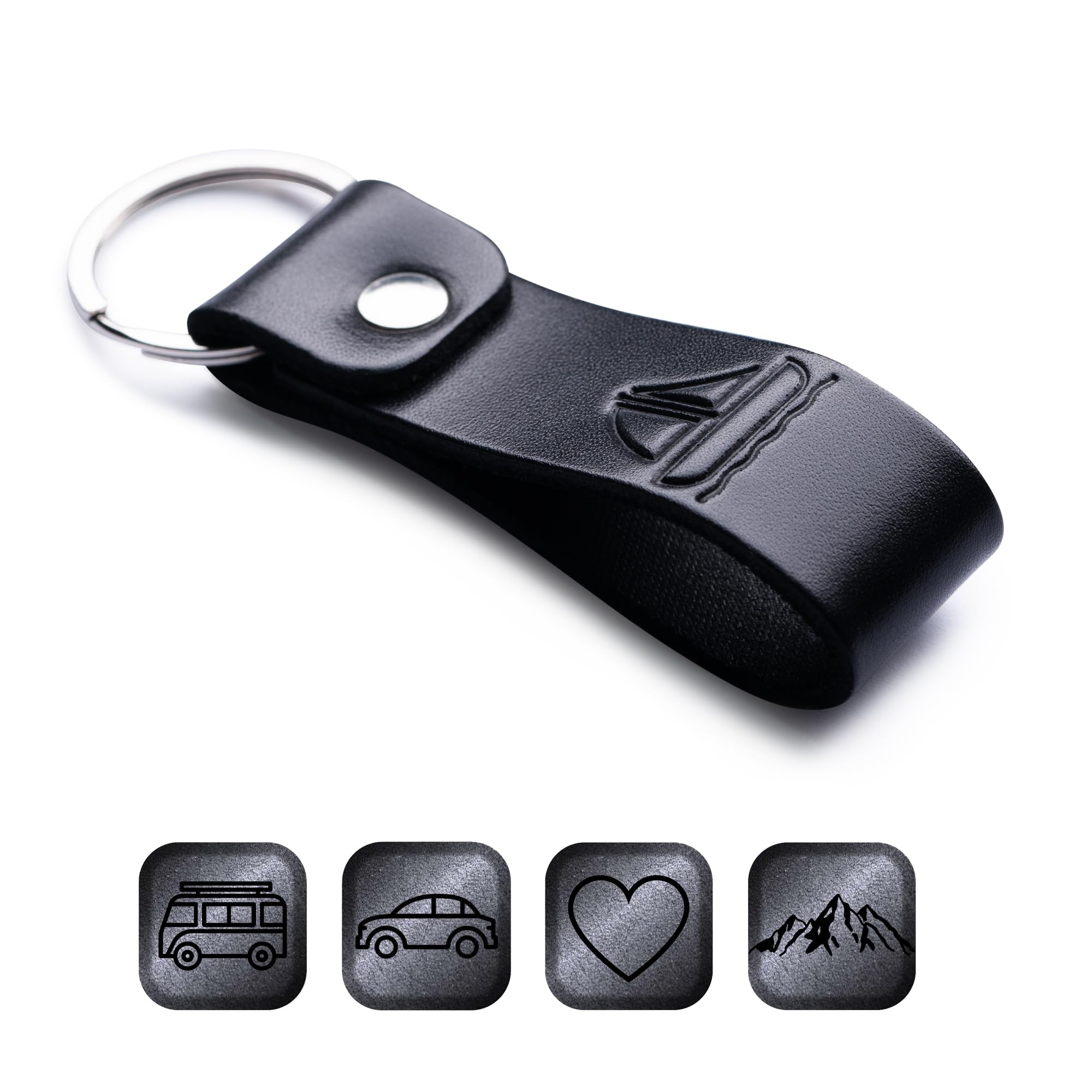 MAGOR Leather Keychain Favorite for Men, Keyring Gift for Women & Men, Birthday & Anniversary, Full Grain Leather (Boat)