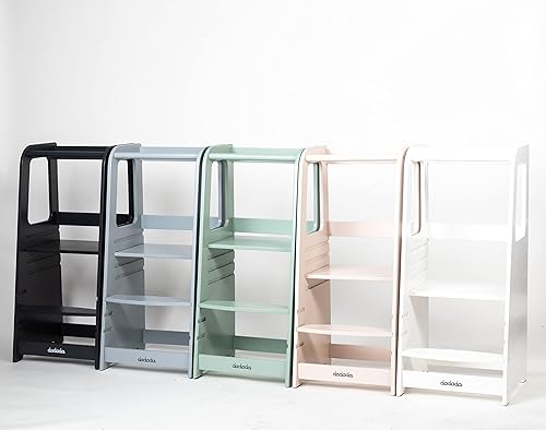 Miniatura 4 de dadada Torre para niños pequeños - Taburete para niños con riel de seguridad - Taburete Montessori ajustable para niños - Torre de aprendizaje para