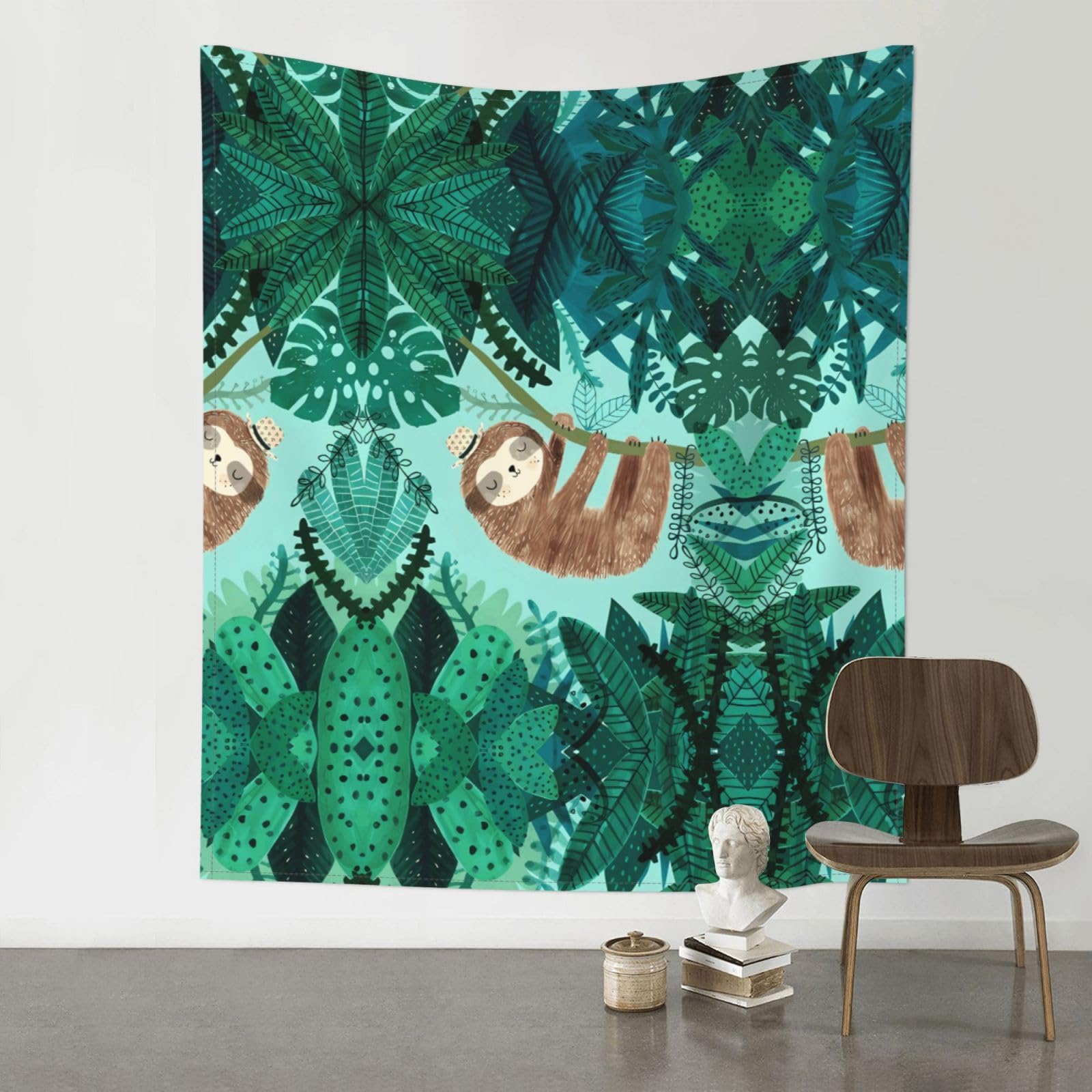 HJFCZH Hug tree sloth Prints Wall Tapestry 60x51in – Artistic Home Decor Throw Blanket for Bedroom, Dorm, Beach & Picnic
