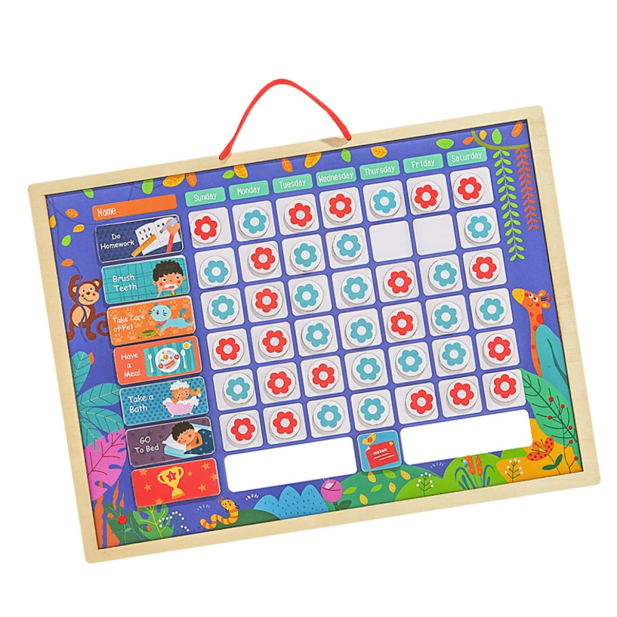 OFFSCH Tabla de Recompensas para Niños, Tablero Estándar de Madera