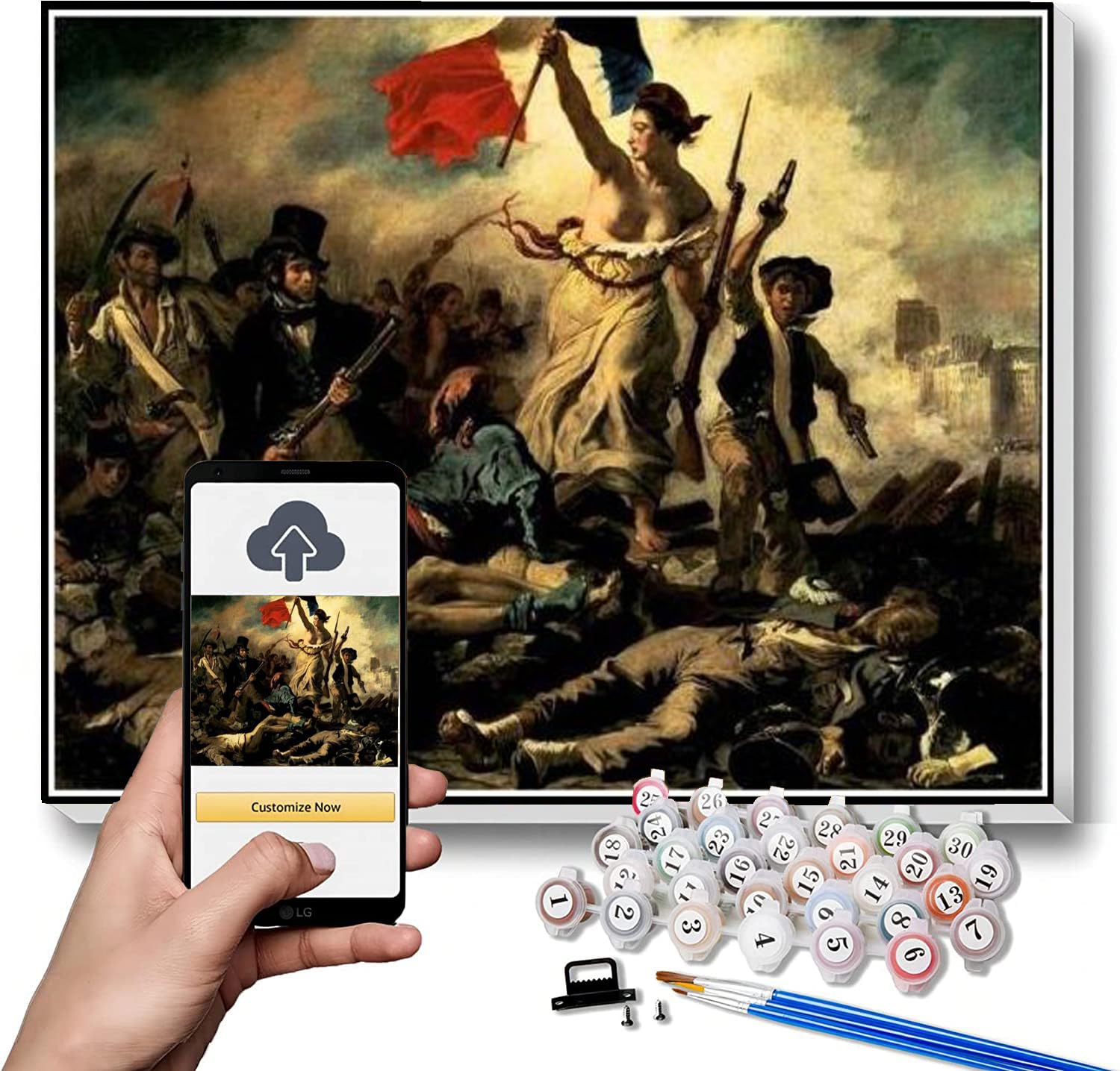 Hhydzq G Paint By Numbers For Adult Kits The Liberty Leadin The People Paintin By Eugene Delacroix Diy Oil Paintin Paint By Number Kits