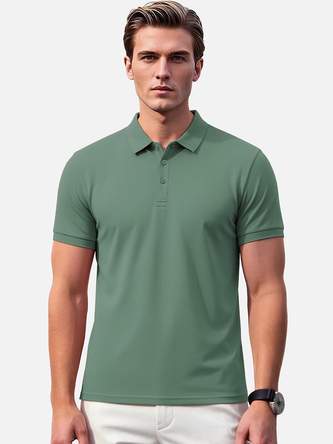NELEUS Mens Polo Shirt Short Sleeve Quick Dry Shirts Golf Polos Collared Work Shirts for Men