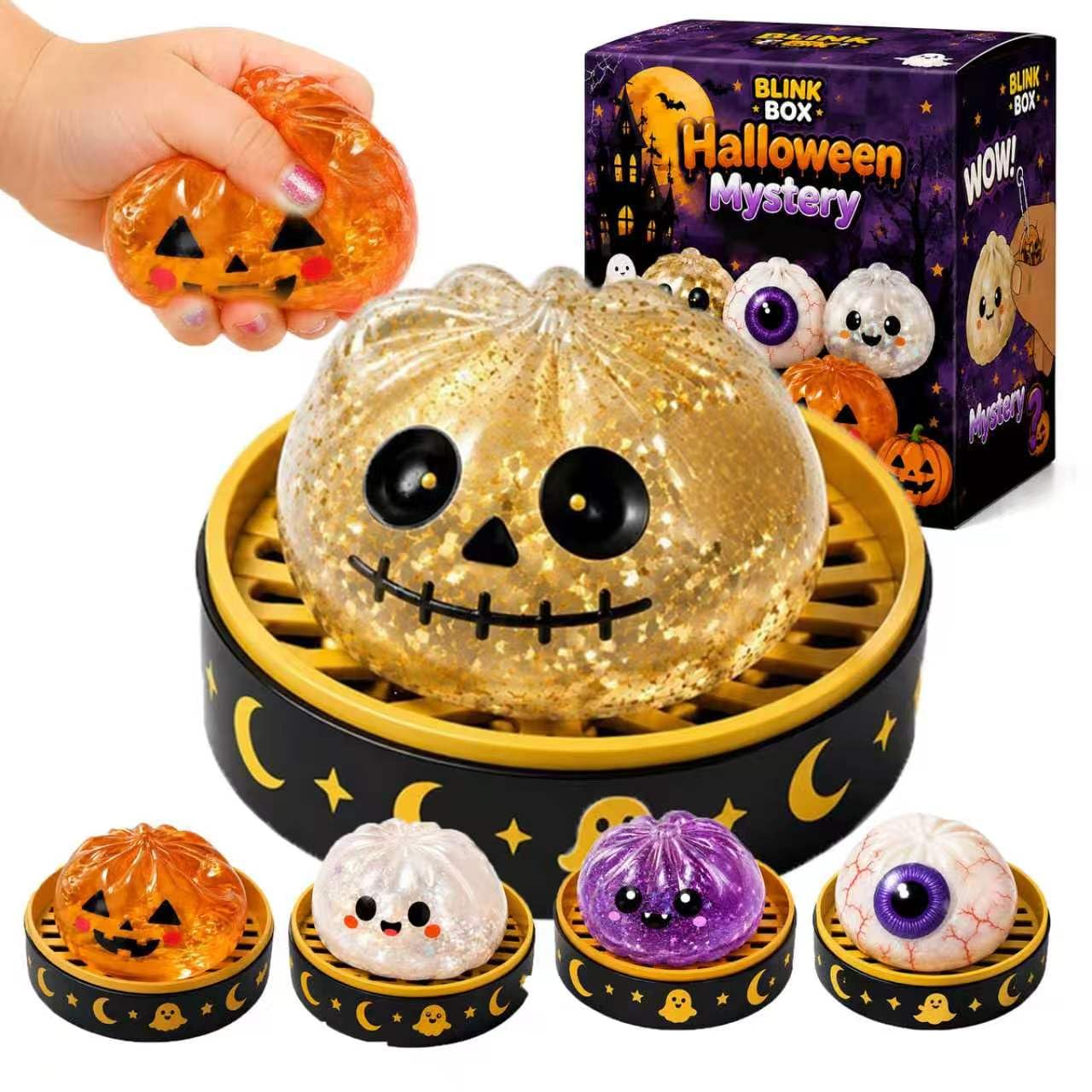 Giant Halloween Spooky Ghost Slow-rebound steamed bun toy with Steamer Toy