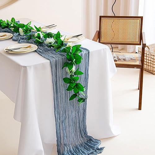 Camino de mesa de gasa estilo bohemio camino de mesa de gasa bohemio camino transparente rústico para bodas bodas baby shower fiestas de cumpleaños