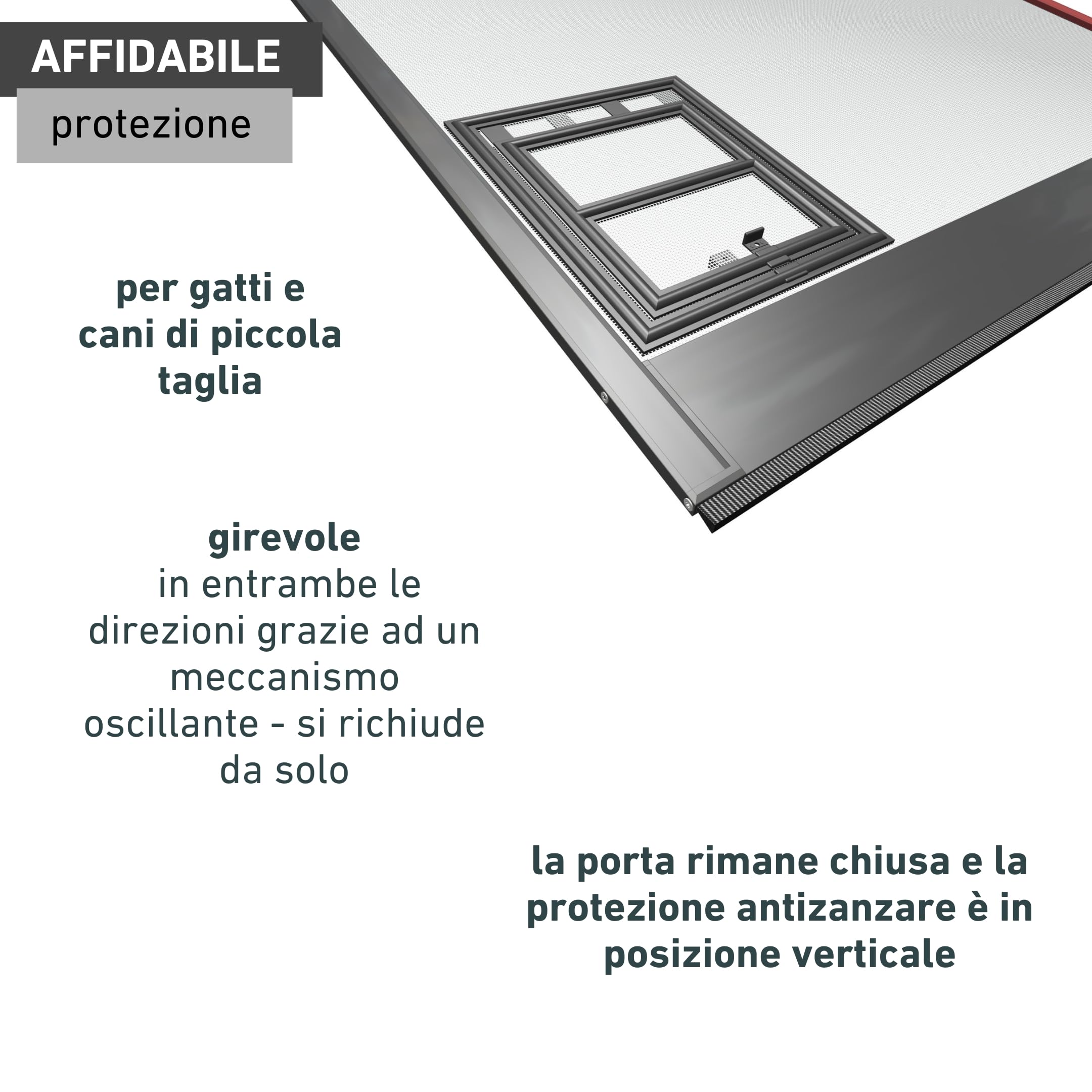 Windhager, 03333 Gattaiola Con Easyclip di montaggio, telaio per protezione dagli insetti, Nero, bloccanile, 20 x 25 cm