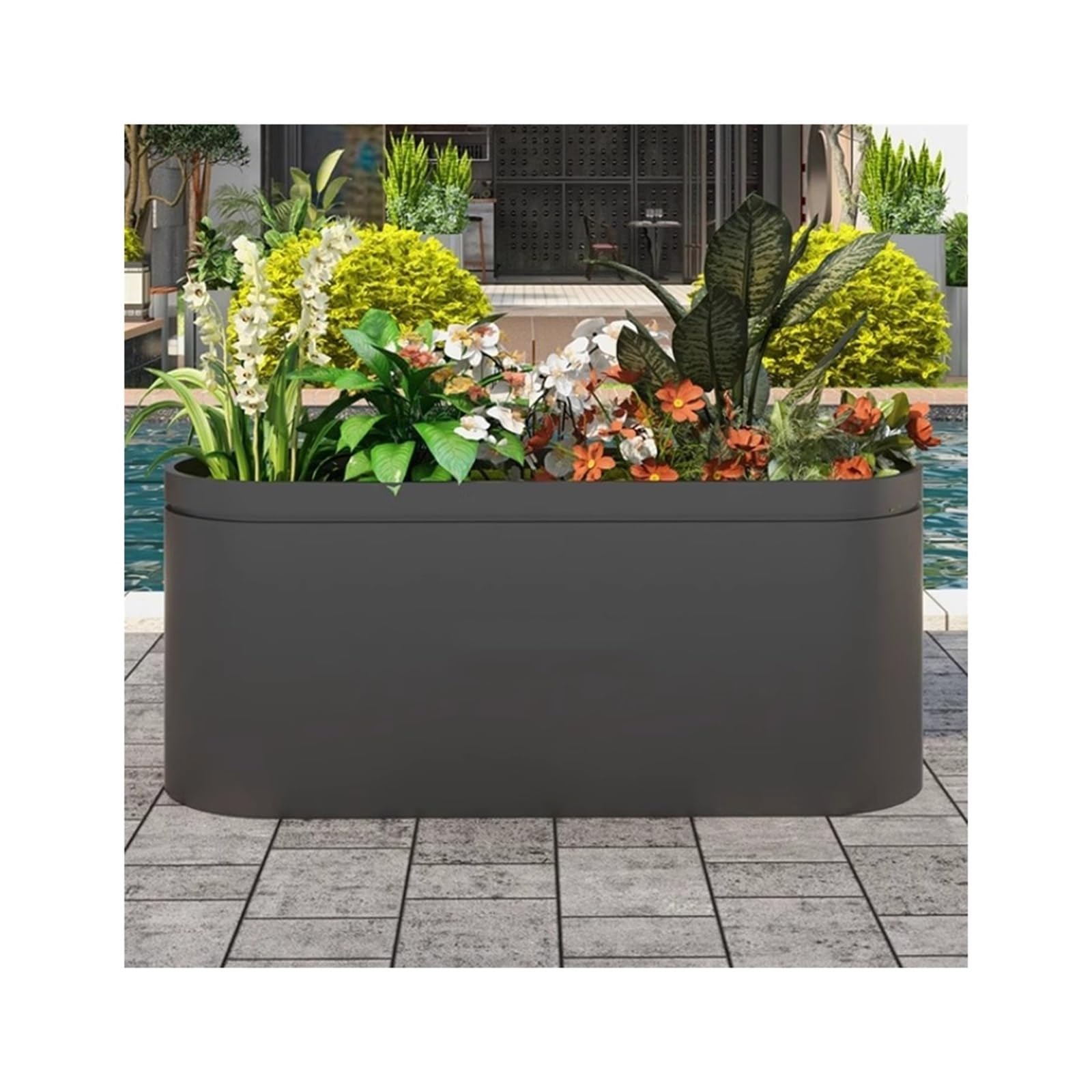 Ljhfg63kuyt One Color Outdoor Planter Box Flower Pot And Box Commercial Street Sales Department And Bed Fence Outdoor