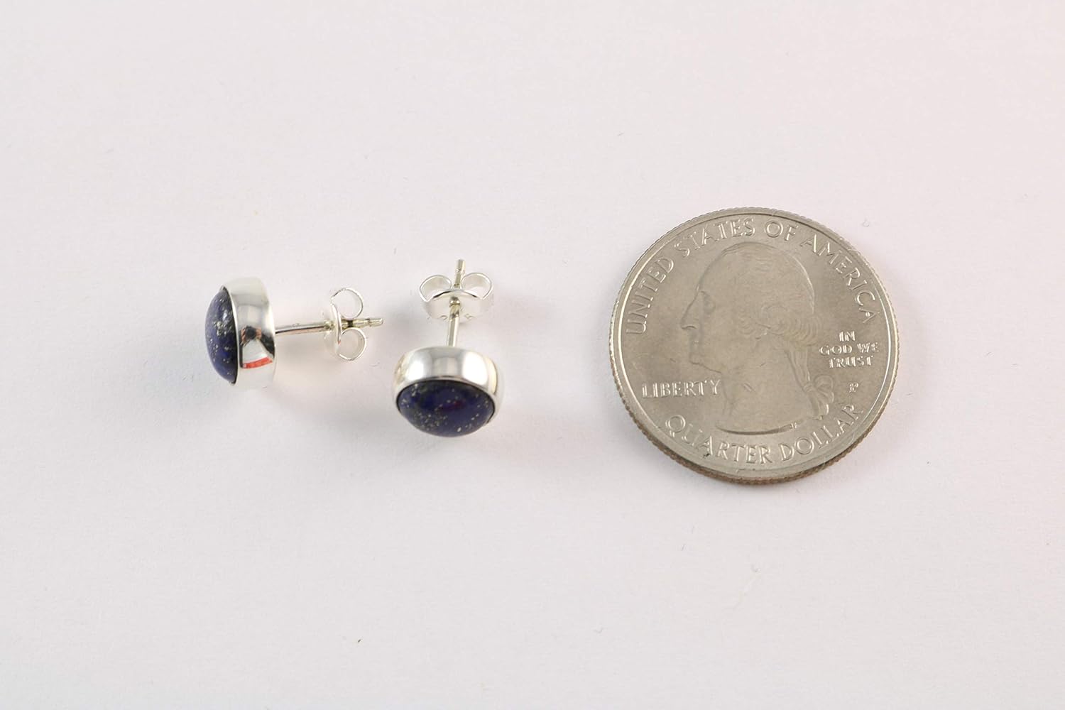 Sterling Silver 925 Round Gemstone Handmade Stud Earrings for Women & Men - Image 8